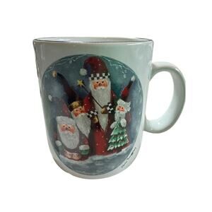 Vintage 4 Santas Mug by Elaine Thompson 1997,‎ Signed